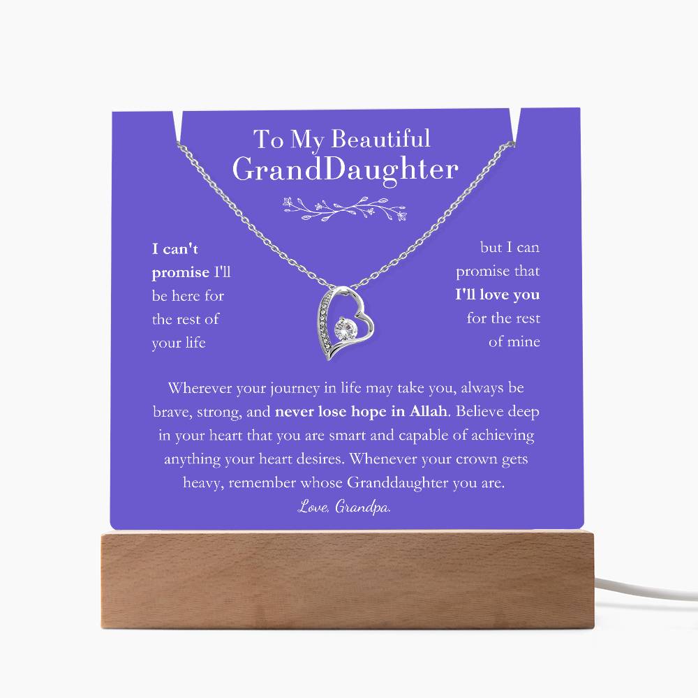 Gold Necklace + LED Message Keepsake